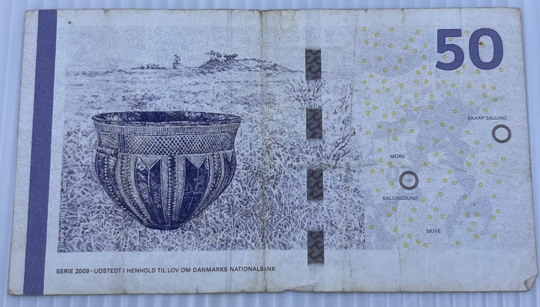 Denmark 2009 50 Kroner P-65 Circulated World Banknote — back