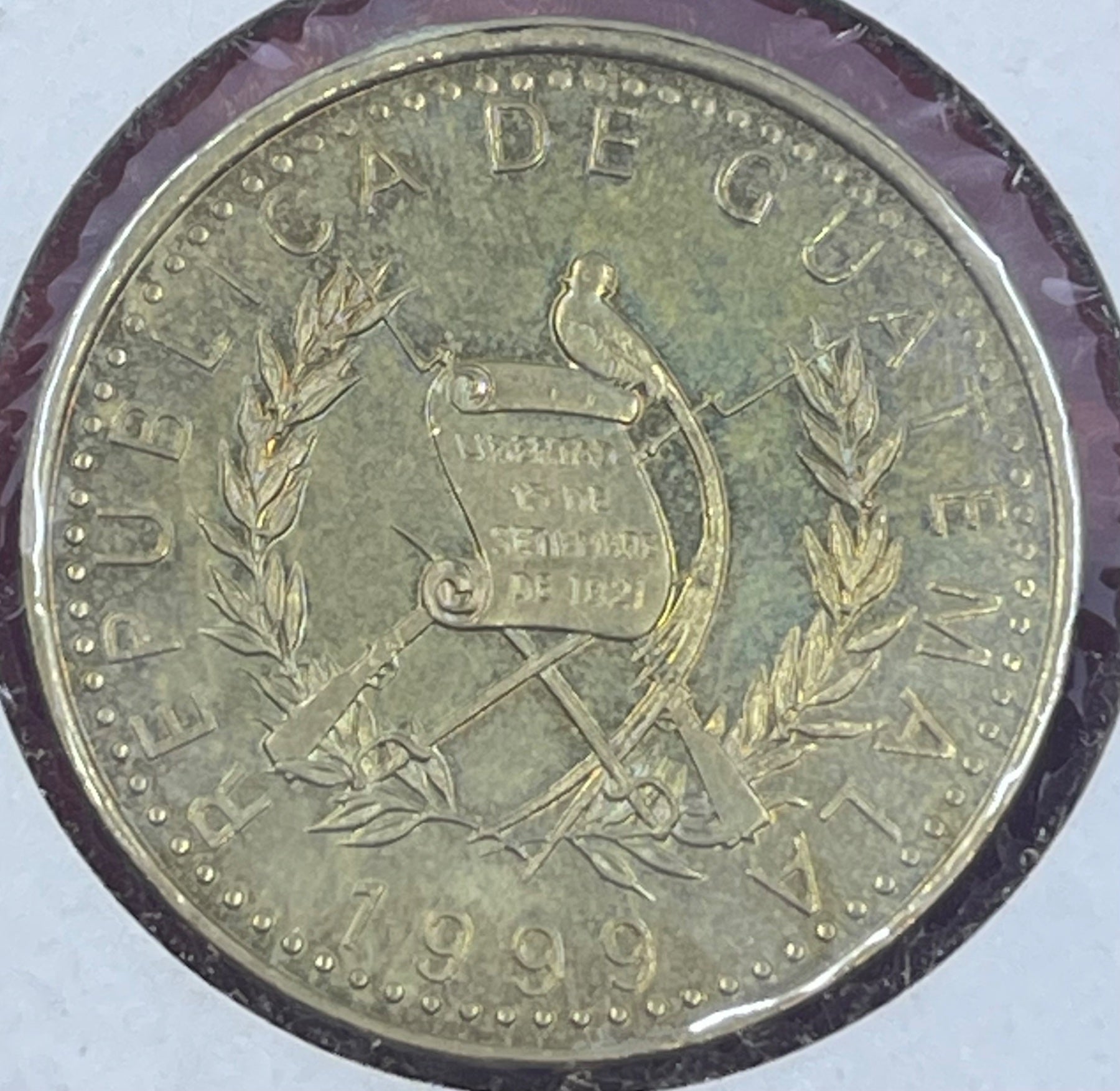 Guatemala 1999 1 Quetzal KM-284 Circulated World Coin Item Shown — back