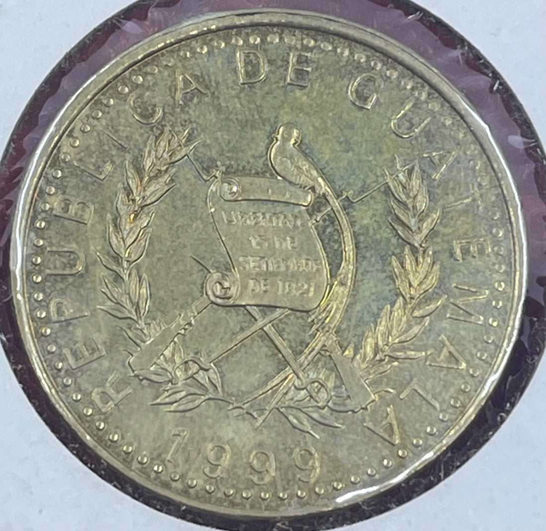 Guatemala 1999 1 Quetzal KM-284 Circulated World Coin Item Shown — back