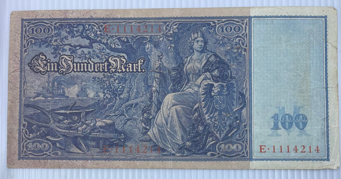 Germany 1910 100 Mark P-44 Circulated World Banknote — back