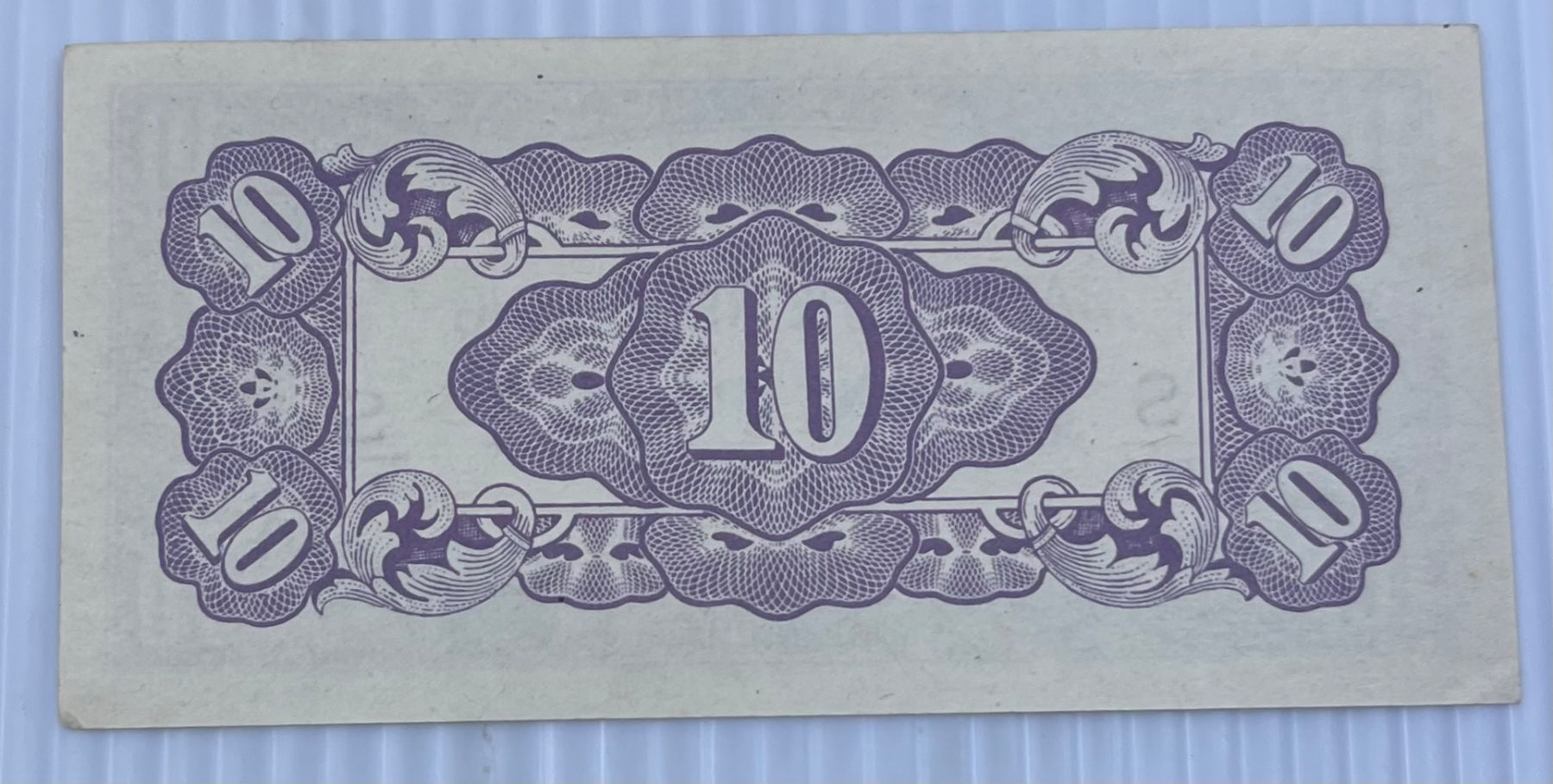 Netherlands Indies 1942 10 Cents P-121 UNC World Banknote From Lot — back