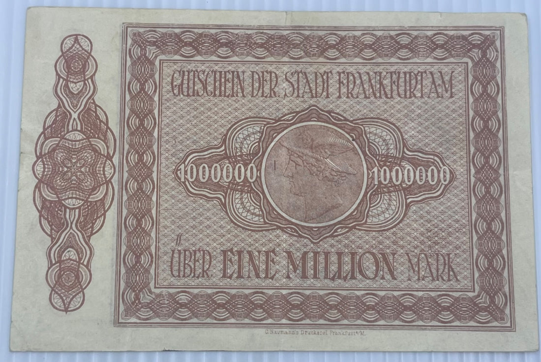 Germany 1923 1,000,000 Mark P-113 Circulated World Banknote — back