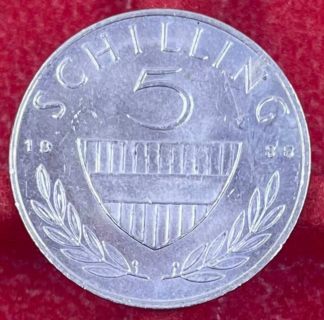 Austria 1988 5 Schilling KM-2889a Circulated World Coin — back