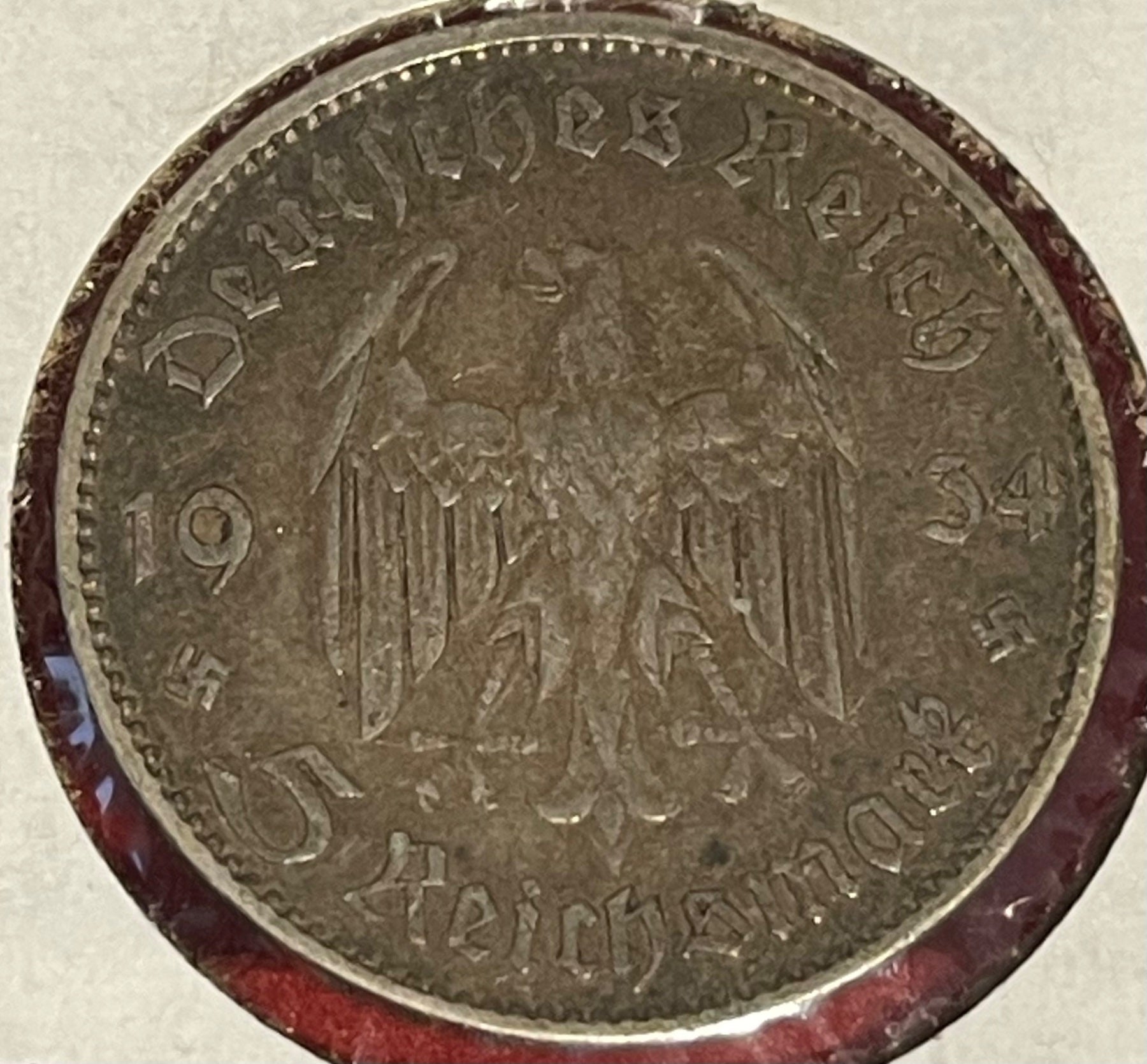 Germany 1934 5 Reichsmark Circulated World Coin P-KM-86 Circulated World Coin Item Shown — back