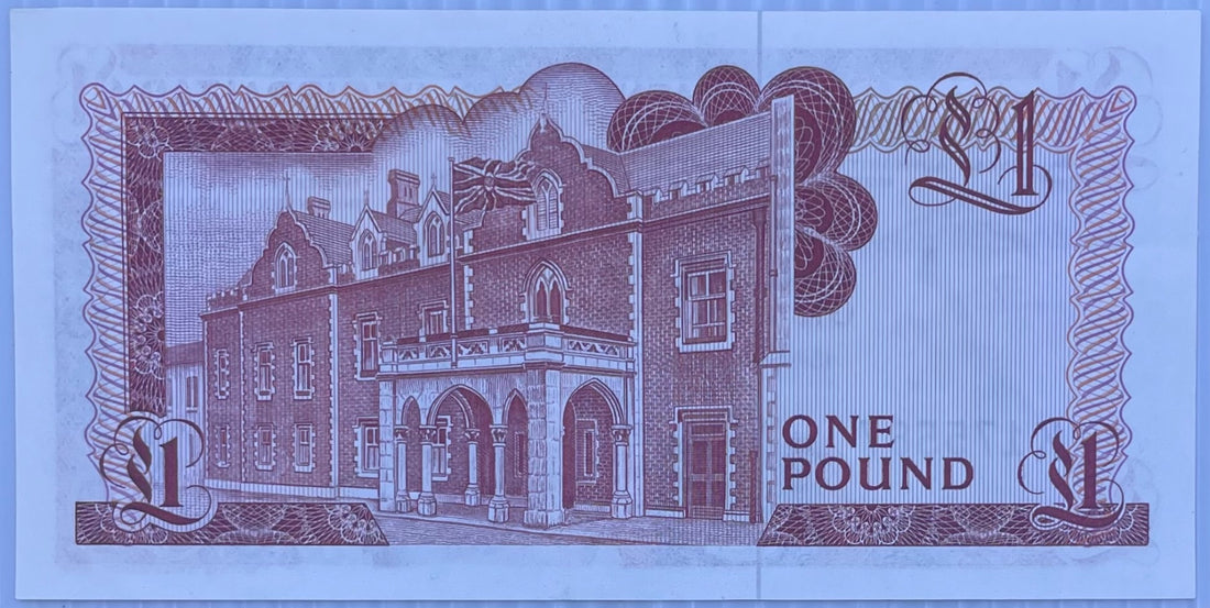 Gibraltar 1979 1 Pound P-20 UNC World Banknote Note Shown — back
