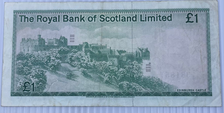 Scotland 1981 1 Pound P-336 Circulated World Banknote Note Shown — back
