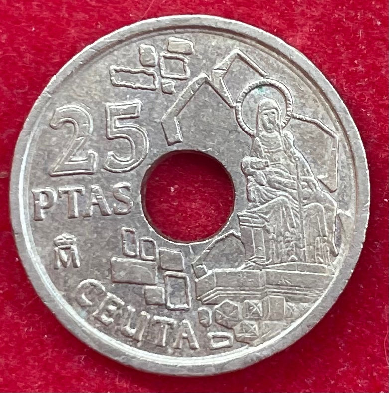 Spain 1998 25 Pesetas Circulated World Coin Item Shown — back