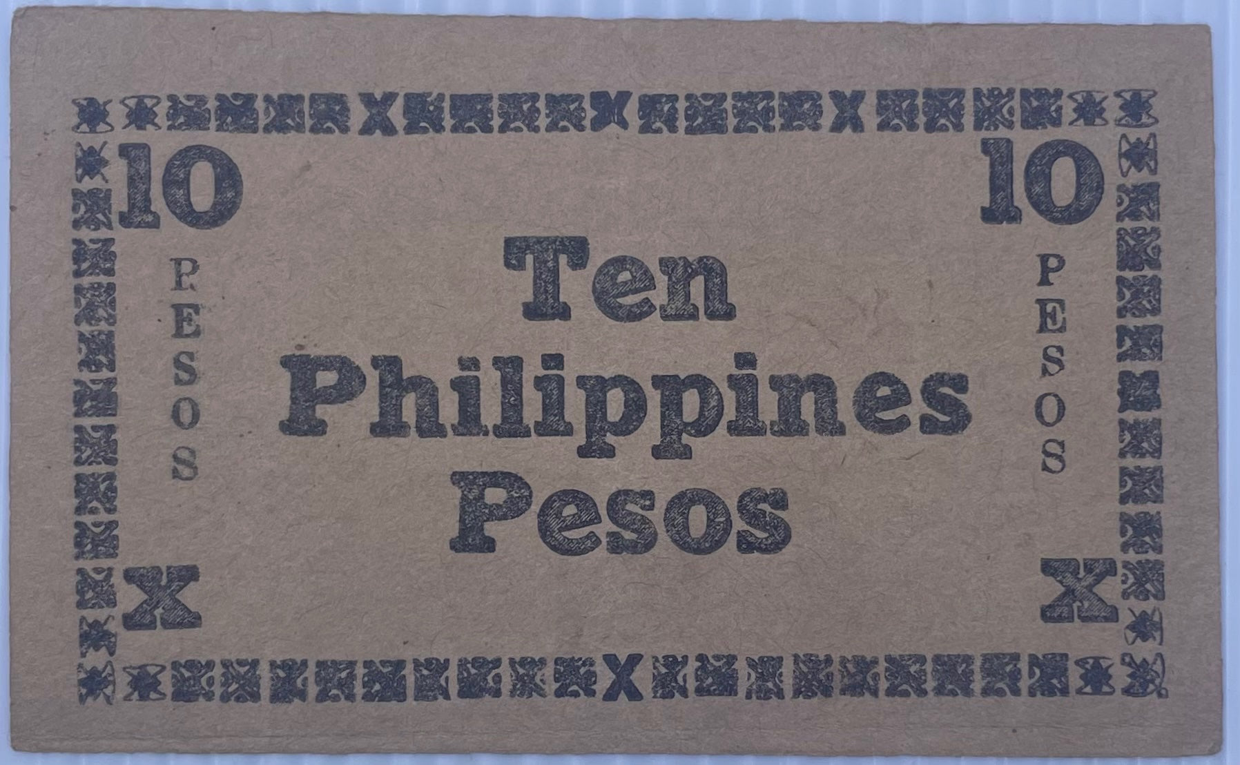 Philippines 1945 10 Pesos P-S638 Circulated World Banknote — back