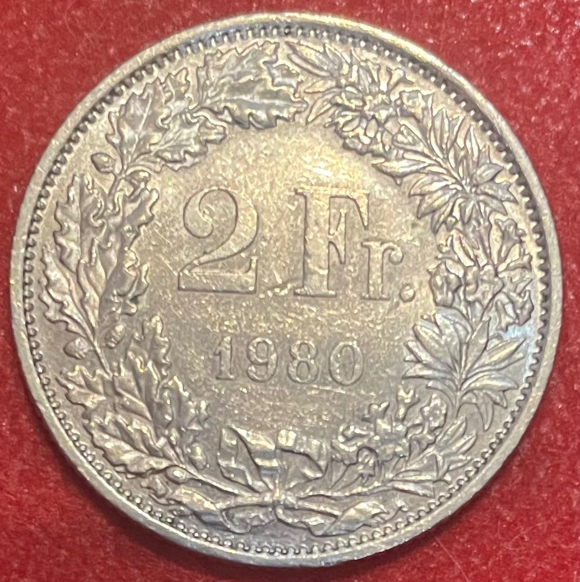 Switzerland 1980 2 Francs Swiss franc (CHF) KM-24 Circulated World Coin Item Shown — back