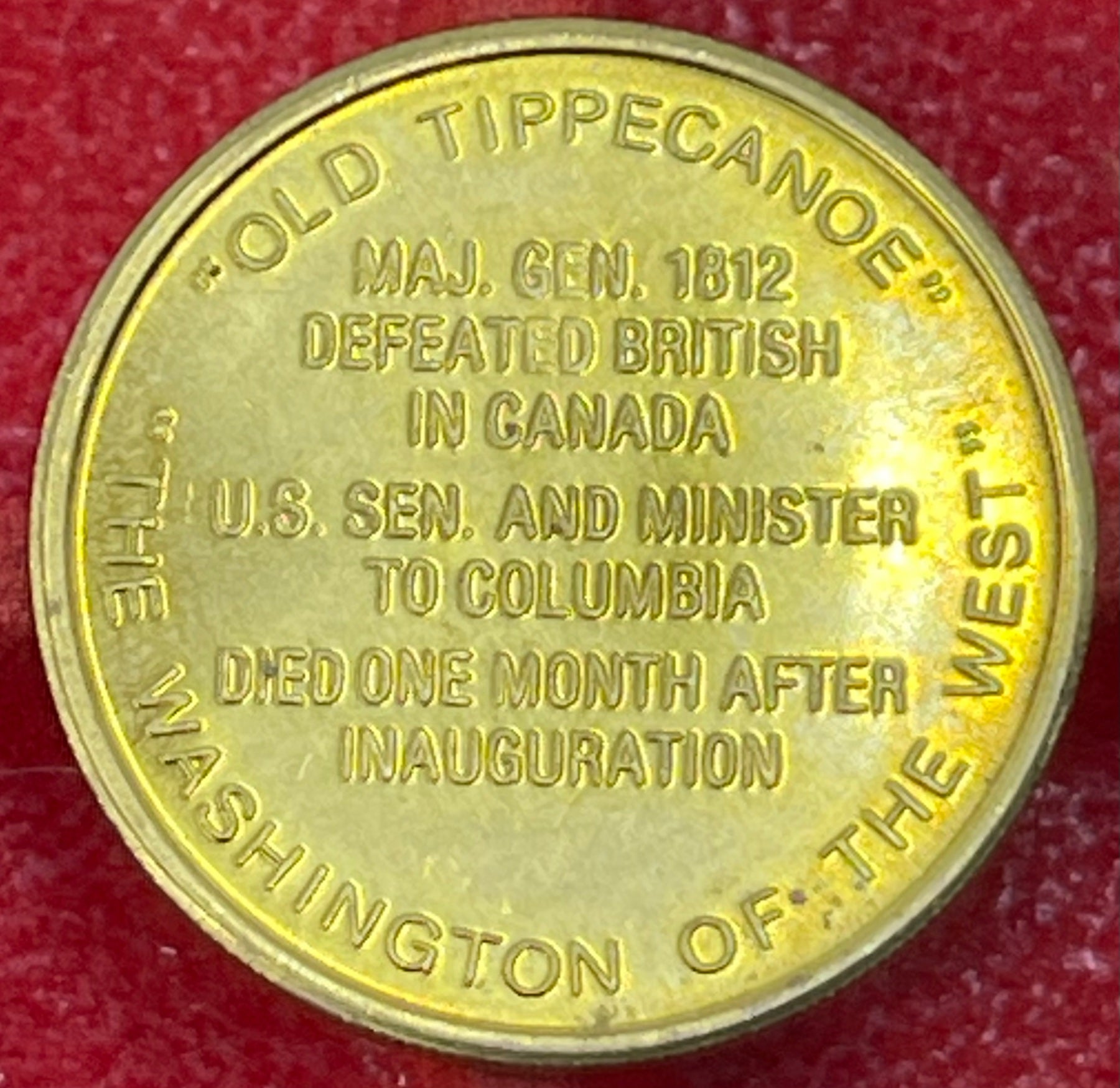 United States c.1968-1969 None (token) Shell Oil 'Presidents' promotional tokens Brass, gold-colored Circulated Token Item Shown — back