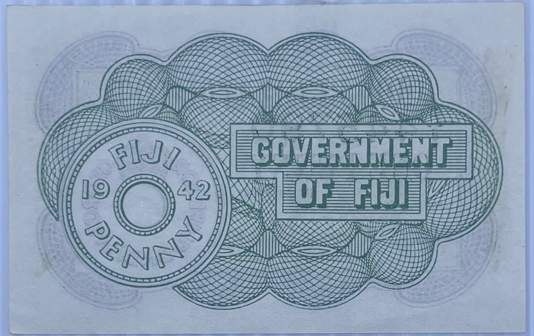 Fiji 1942 One Penny P-37 Circulated World Banknote — back