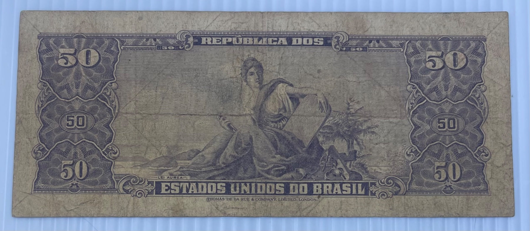 Brazil 1966 50 Cruzeiros P-184 Circulated World Banknote — back