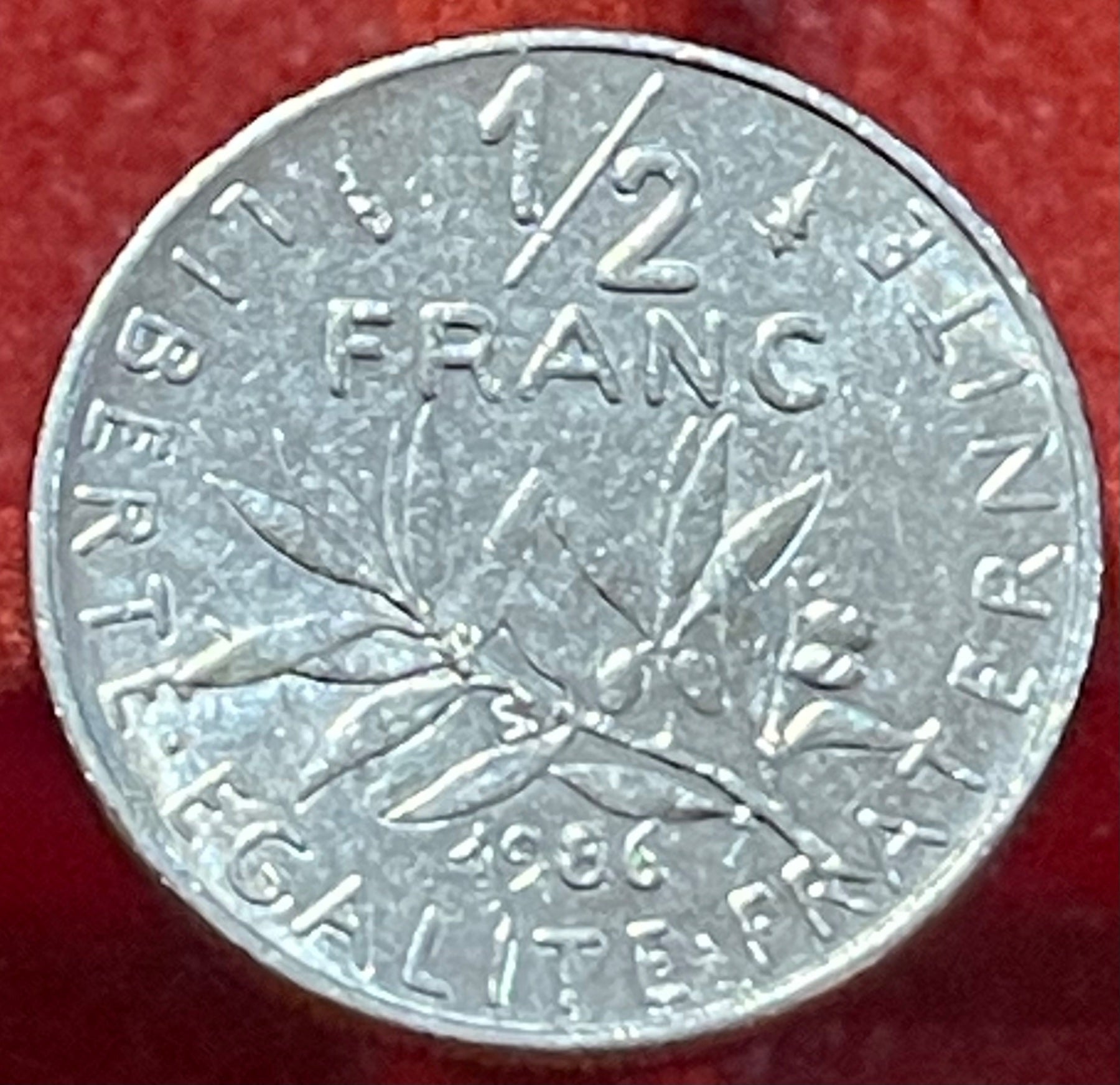 France 1986 1/2 Franc KM-931.1 Circulated World Coin — back