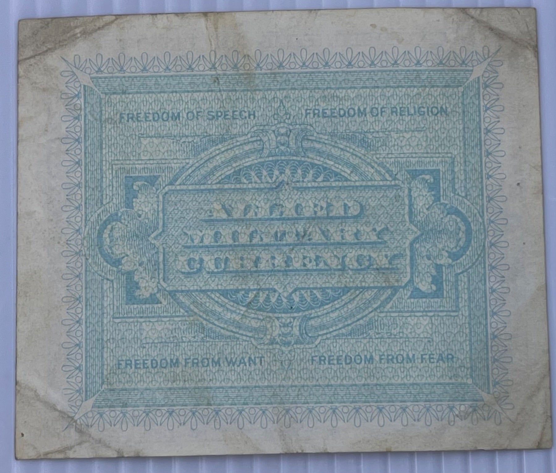 Italy 1943 2 Lire M2 Circulated World Banknote — back