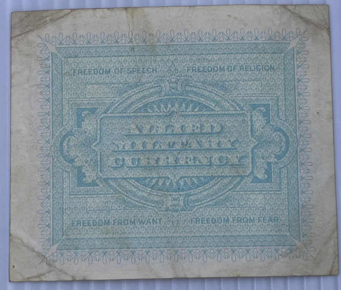 Italy 1943 2 Lire M2 Circulated World Banknote — back