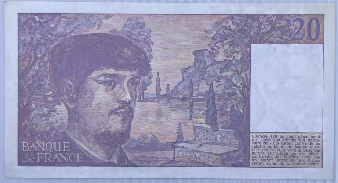 France 1983 20 Francs Uncirculated World Banknote Note Shown — back