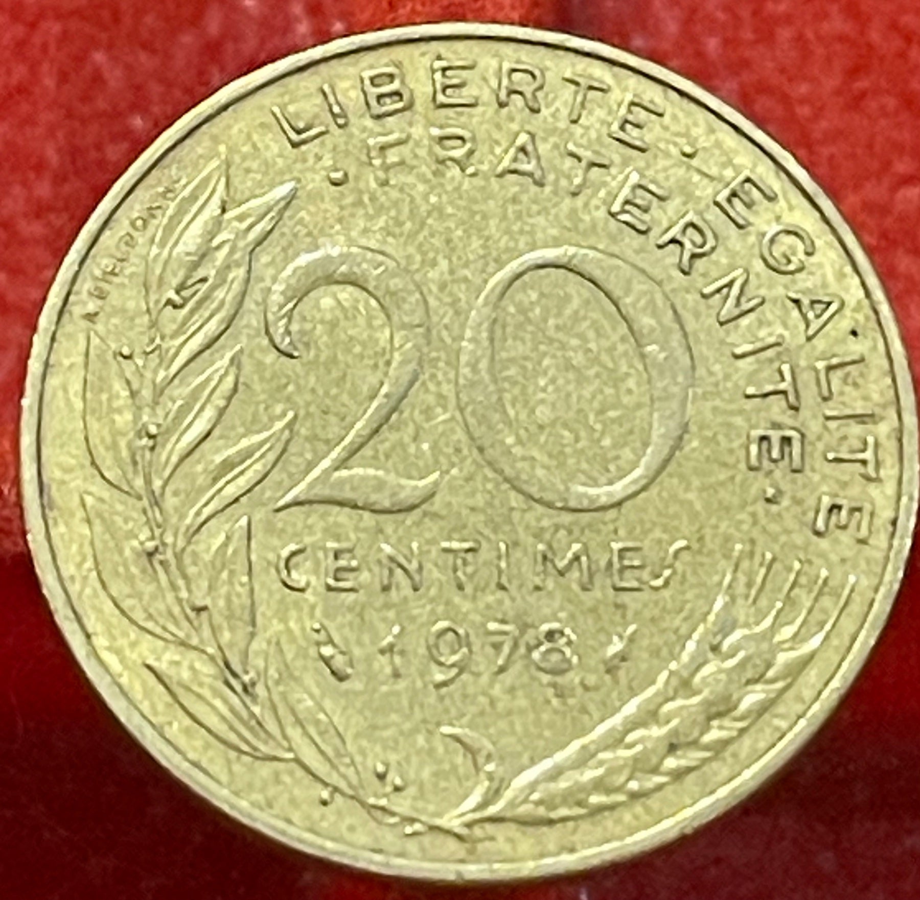 France 1978 20 Centimes KM-930 Circulated World Coin — back