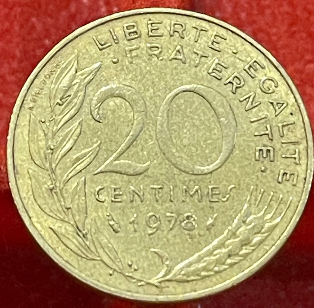 France 1978 20 Centimes KM-930 Circulated World Coin — back