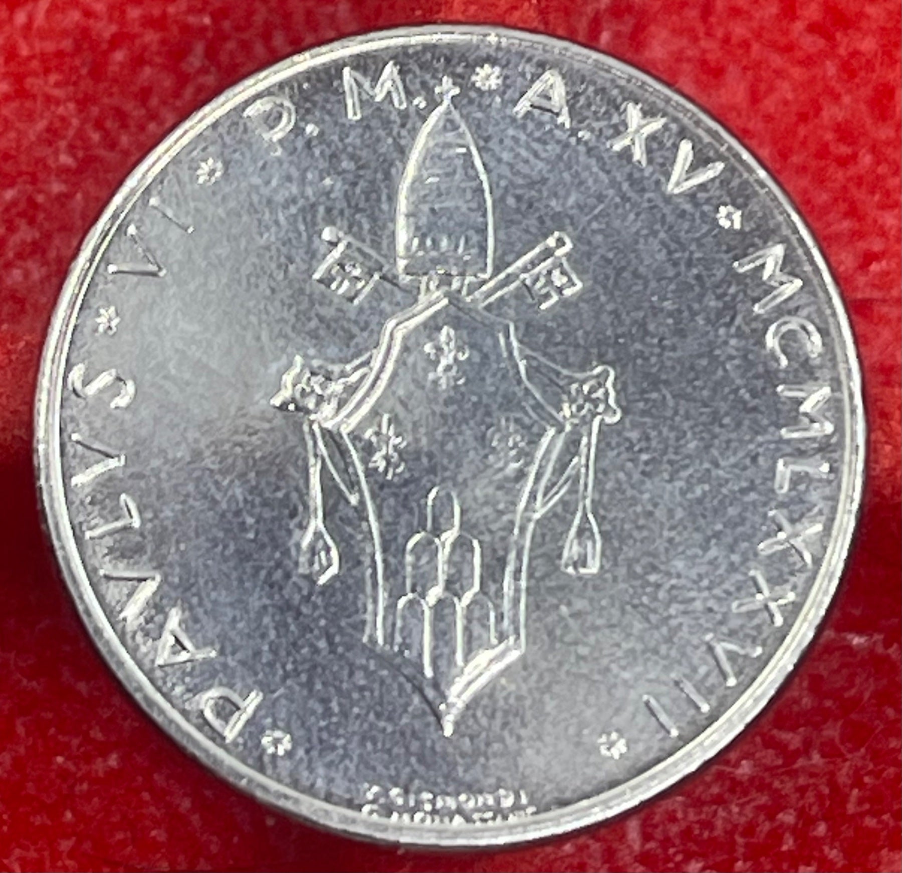 Vatican City 1977 50 Lire KM-121 UNC World Coin Item Shown — back