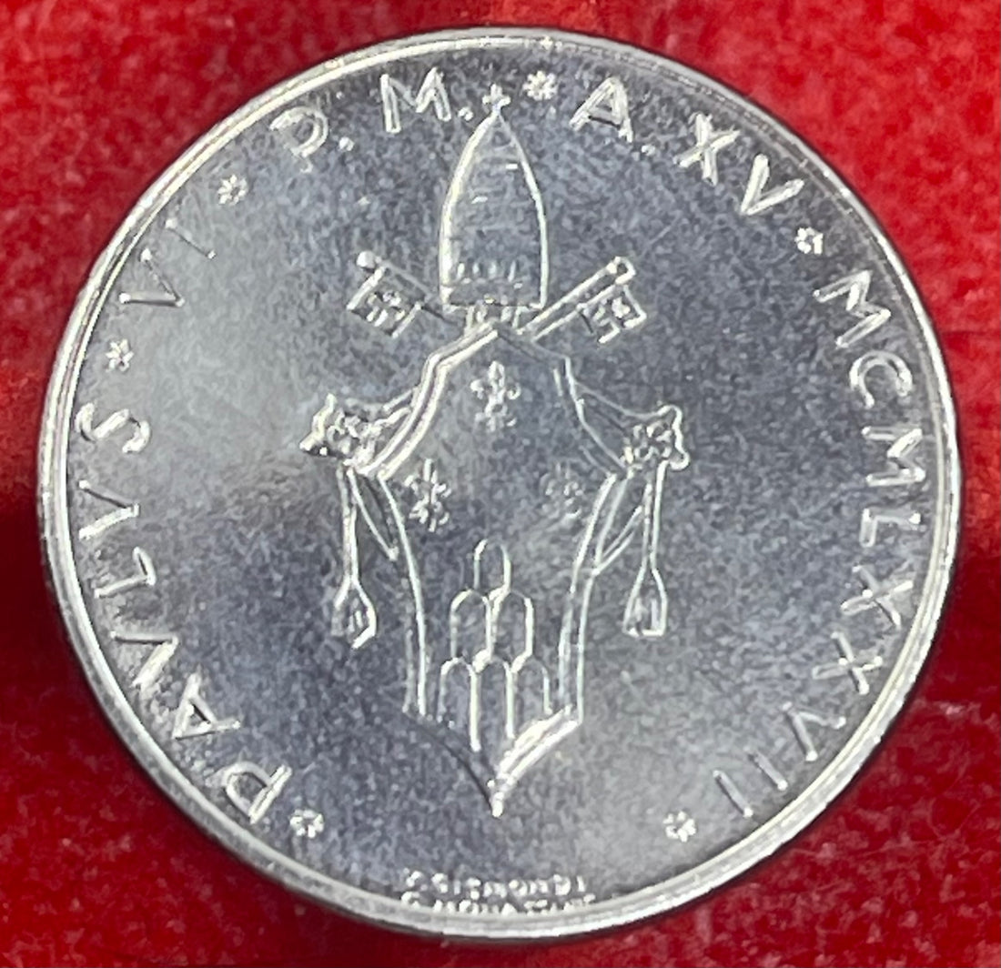 Vatican City 1977 50 Lire KM-121 UNC World Coin Item Shown — back