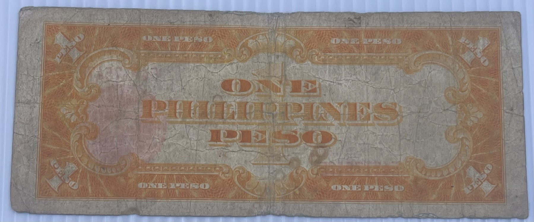 Philippines 1941 1 Peso P-89 Circulated World Banknote — back