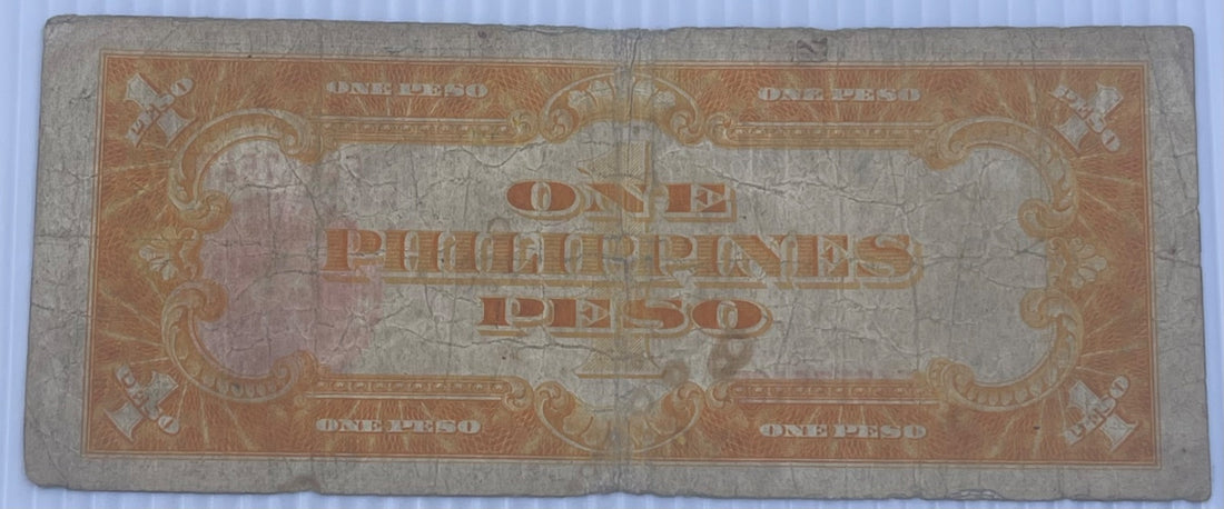 Philippines 1941 1 Peso P-89 Circulated World Banknote — back