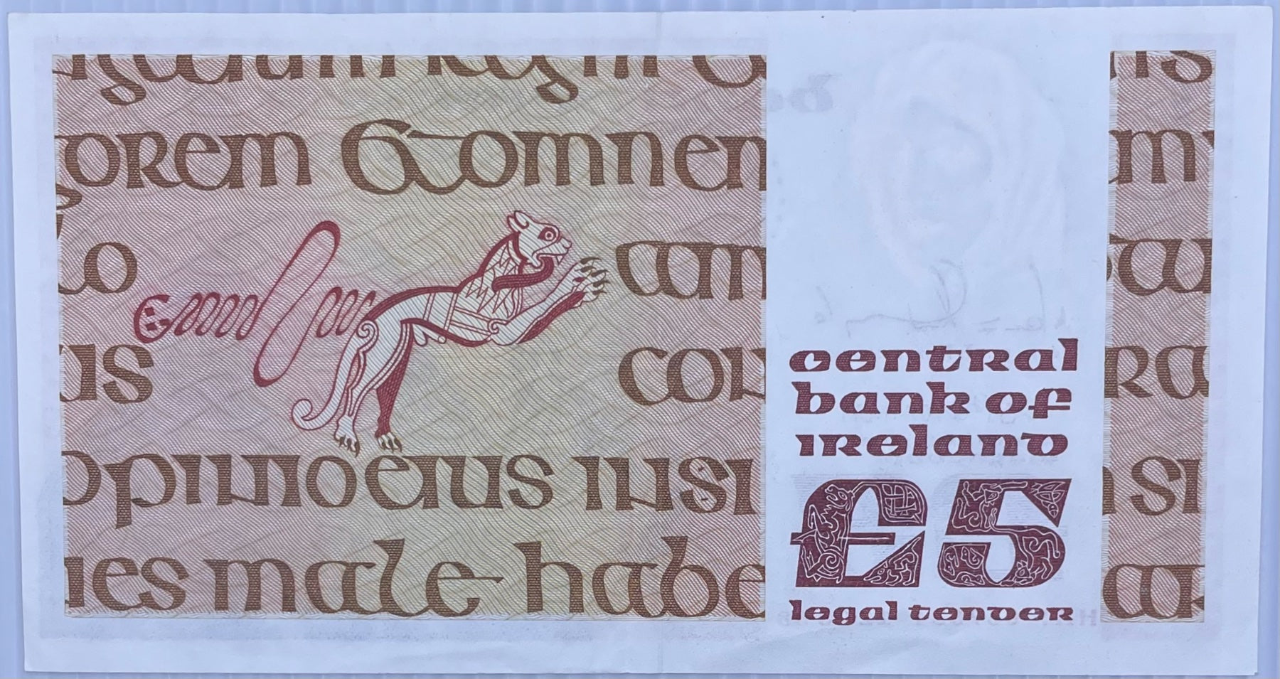 Ireland 1988 5 Pounds P-71 UNC World Banknote Note Shown — back