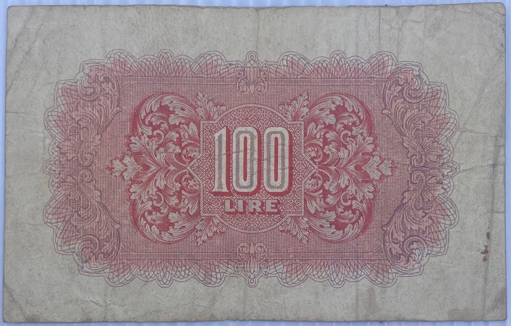 Libya 1943 100 Lire P-M6A Circulated World Banknote — back