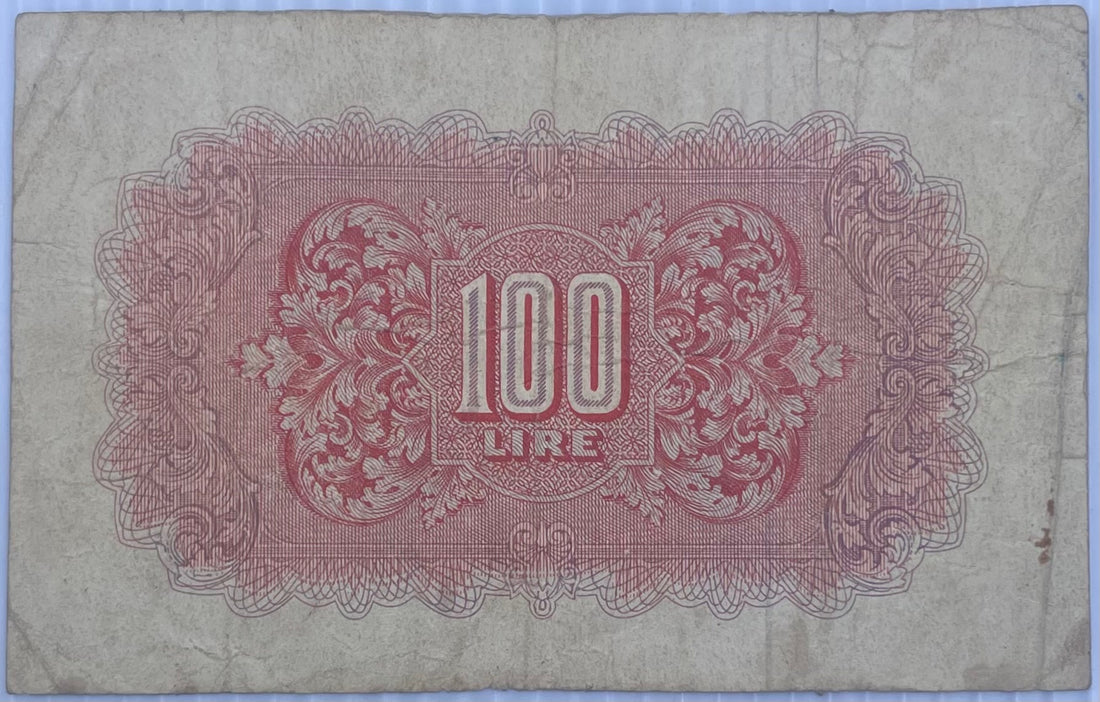 Libya 1943 100 Lire P-M6A Circulated World Banknote — back