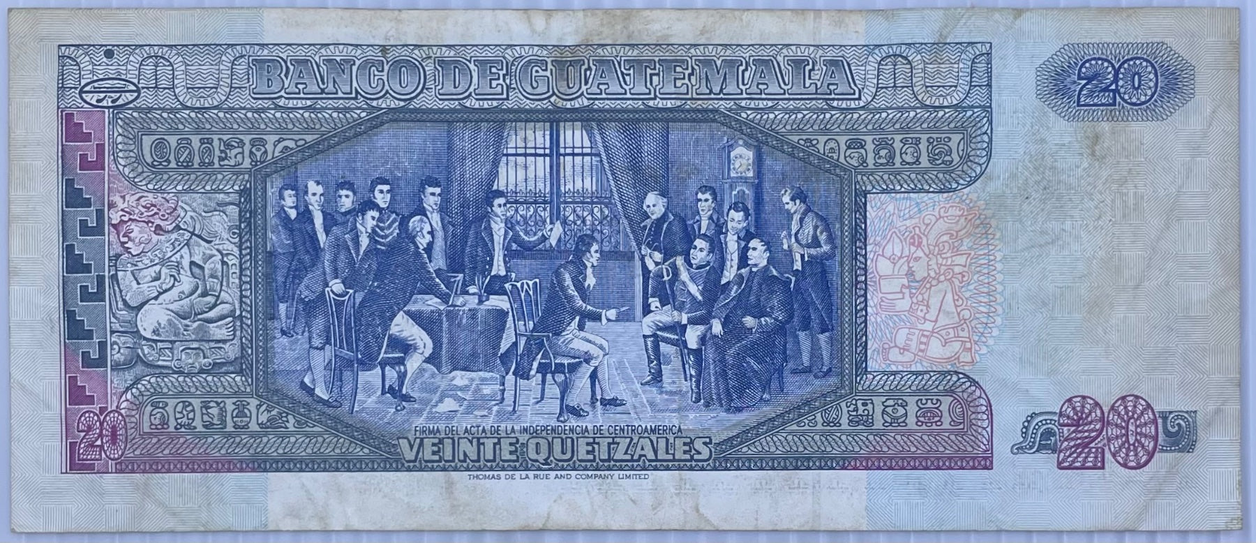 Guatemala 1999 20 quetzales Circulated World Banknote Note Shown — back