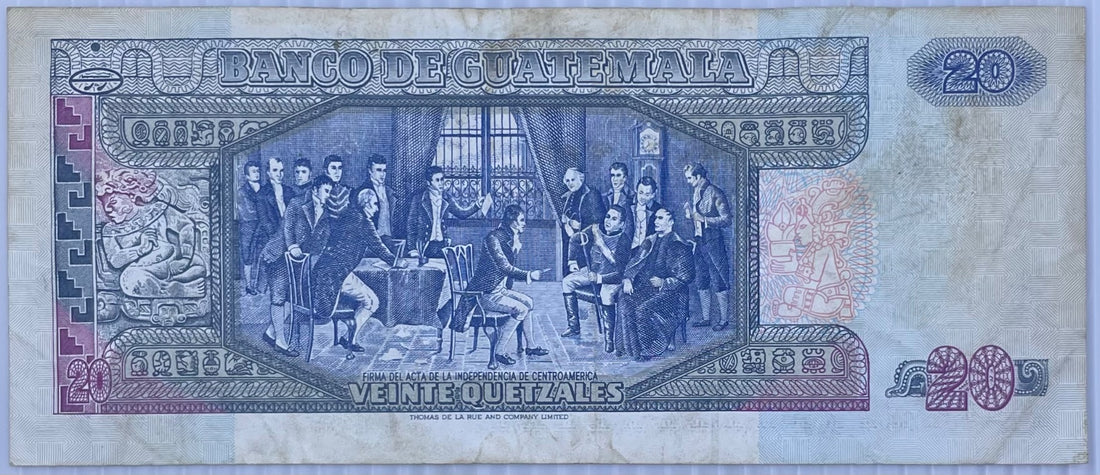 Guatemala 1999 20 quetzales Circulated World Banknote Note Shown — back