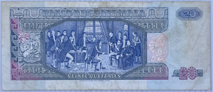 Guatemala 1999 20 quetzales Circulated World Banknote Note Shown — back