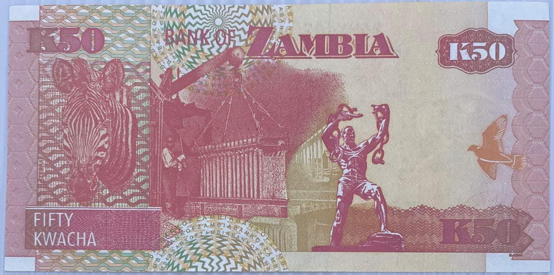 Zambia 2007 50 Kwacha P-37 UNC World Banknote — back