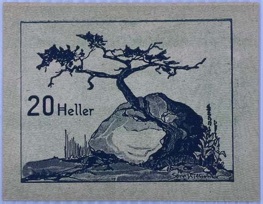Austria 1920 20 Heller P-Notlisted–localmunicipalNotgeld P-Not listed – local municipal Notgeld UNC World Banknote — back
