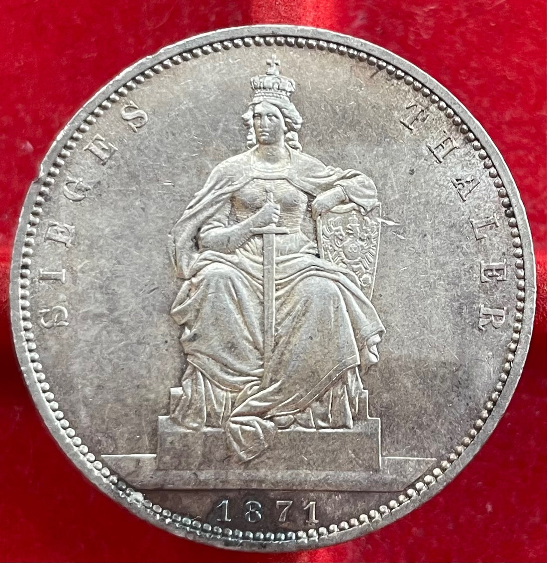 Prussia (German States) 1871 1 Thaler KM-505 Circulated World Coin Item Shown — back