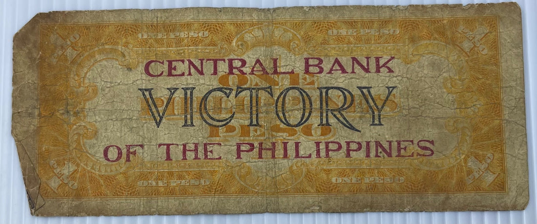 Philippines Victory Series No. 66 (c. 1949) 1 Peso P-111 Circulated World Banknote Note Shown — back