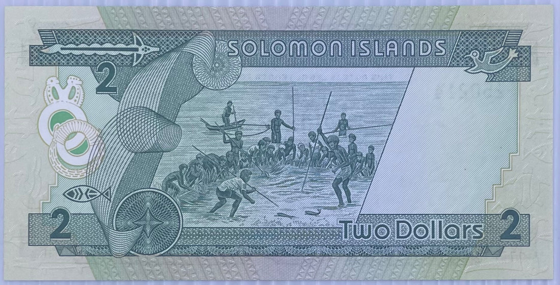 Solomon Islands 1986 2 Dollars P-13 UNC World Banknote Note Shown — back