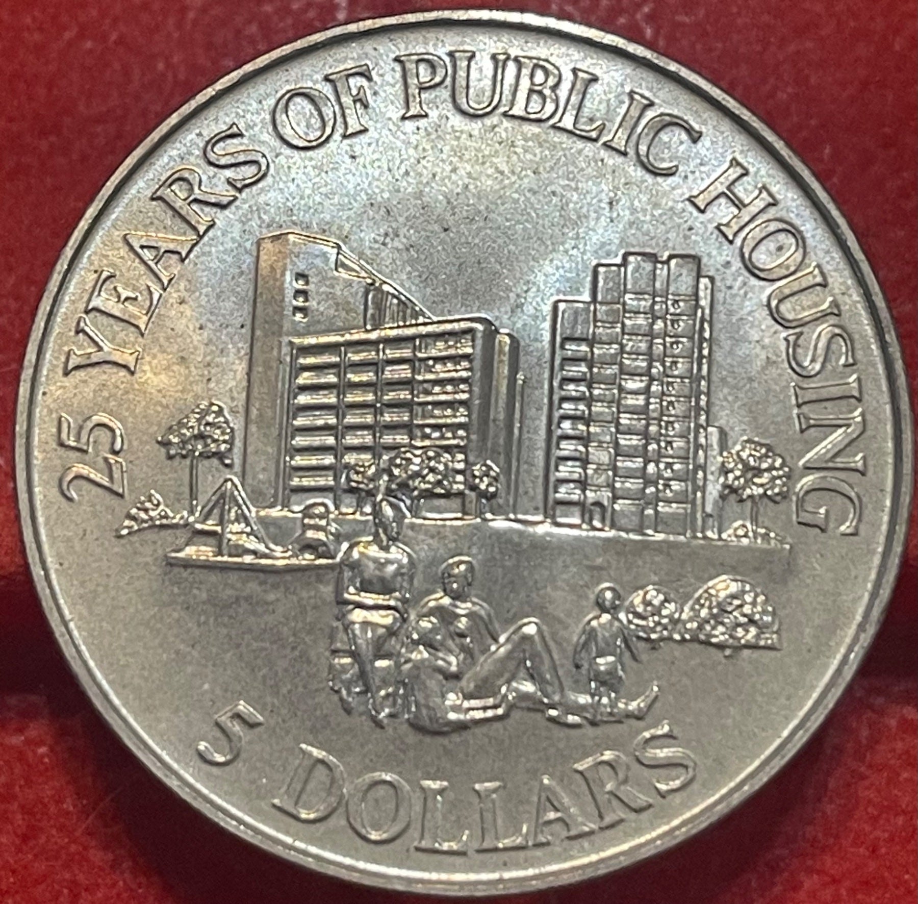 Singapore 1985 5 Dollars Uncirculated World Coin Item Shown — back