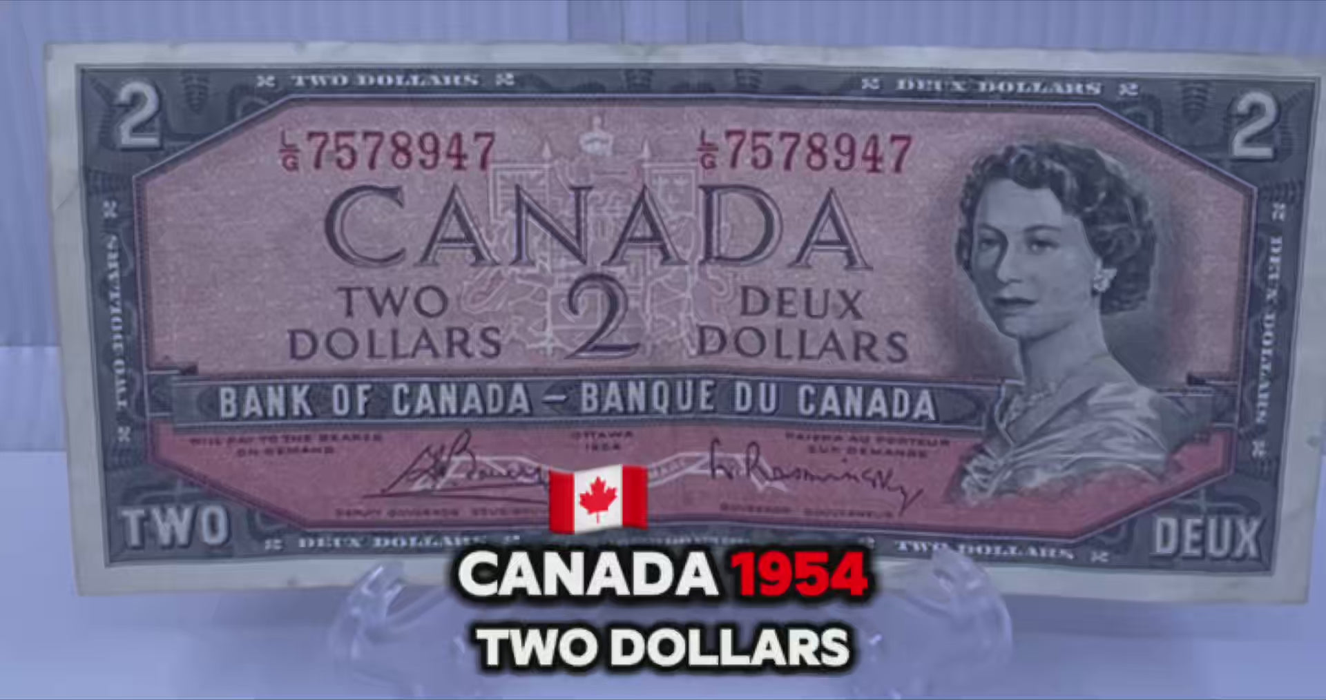 1954 Canada $2 Dollars P-76  AU Banknote