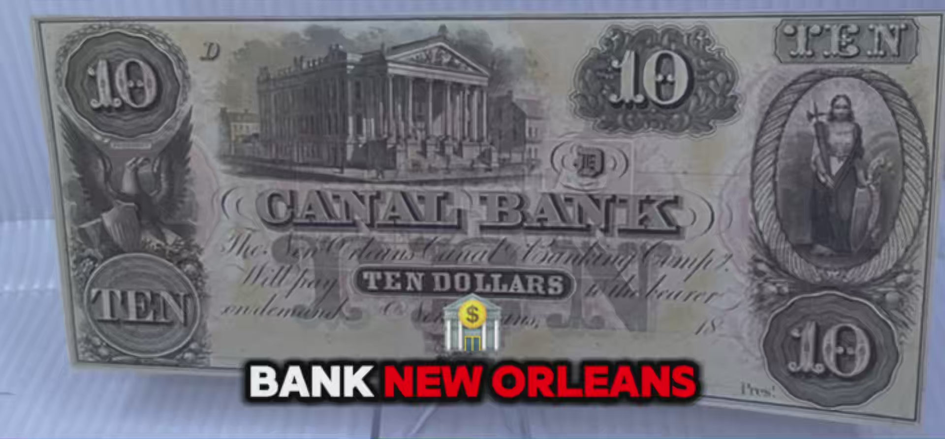 Louisiana USA Canal Bank New Orleans 10 Dollars Banknote UNC