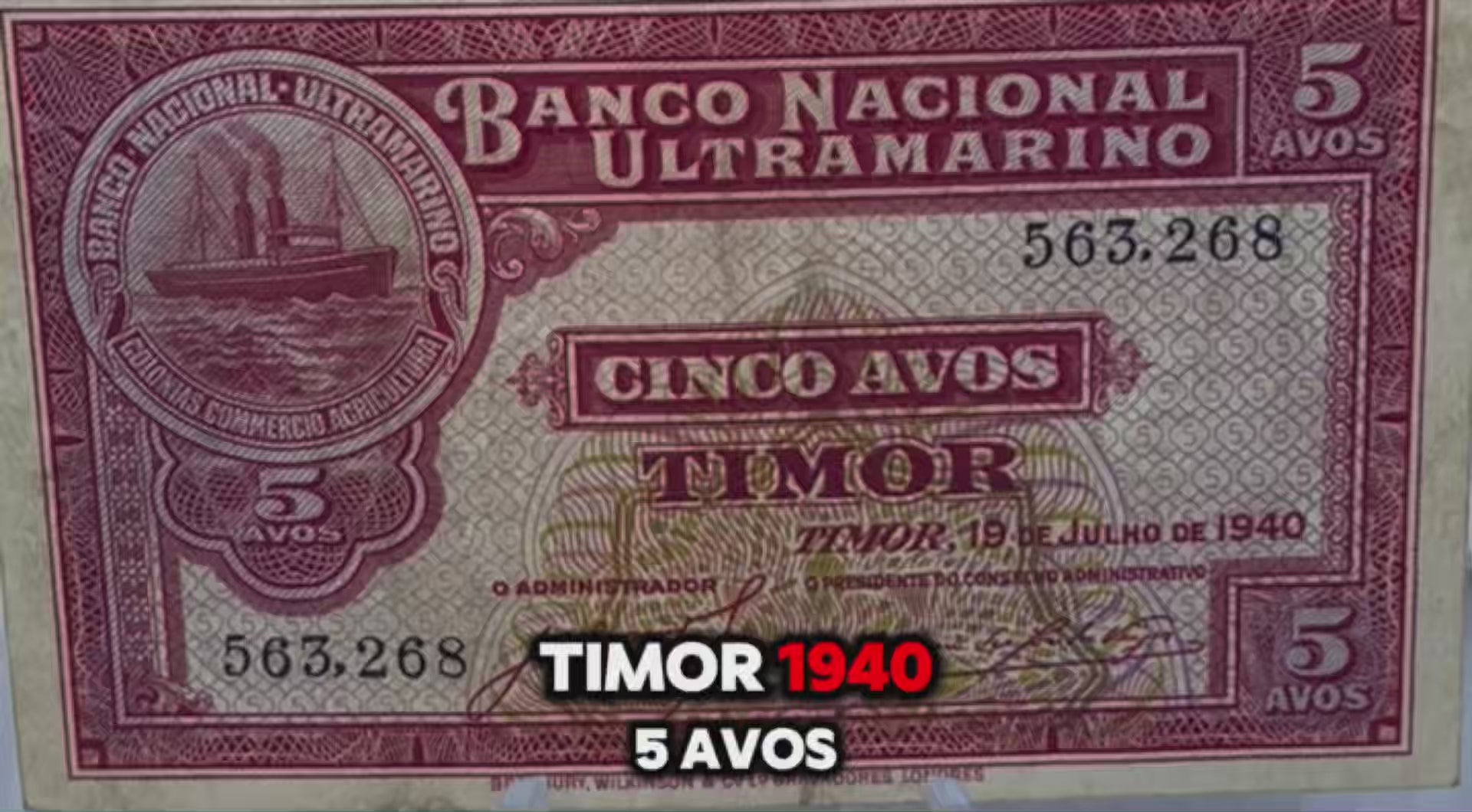 Timor 1940 5 Avos P-12 Used World Banknote Currency